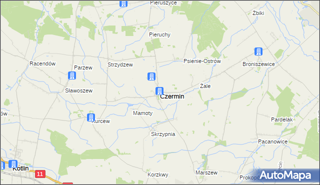 mapa Czermin powiat pleszewski, Czermin powiat pleszewski na mapie Targeo