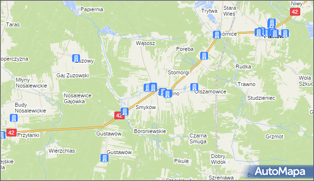 mapa Czermno gmina Fałków, Czermno gmina Fałków na mapie Targeo