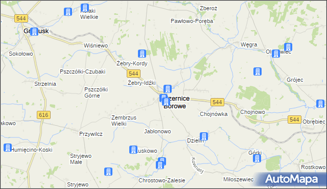 mapa Czernice Borowe, Czernice Borowe na mapie Targeo