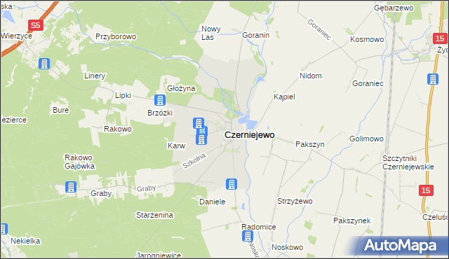 mapa Czerniejewo, Czerniejewo na mapie Targeo
