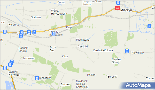 mapa Cześniki, Cześniki na mapie Targeo