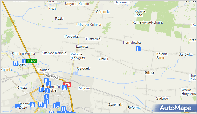 mapa Czołki, Czołki na mapie Targeo