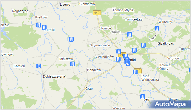 mapa Czołnochów, Czołnochów na mapie Targeo