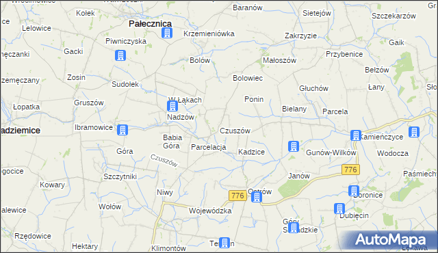 mapa Czuszów, Czuszów na mapie Targeo