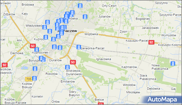 mapa Czyste gmina Sochaczew, Czyste gmina Sochaczew na mapie Targeo