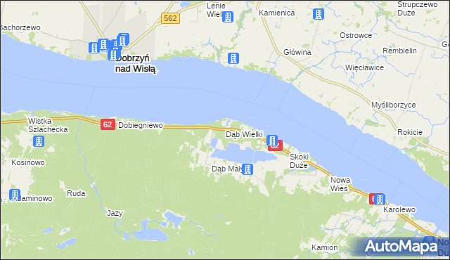 mapa Dąb Wielki, Dąb Wielki na mapie Targeo