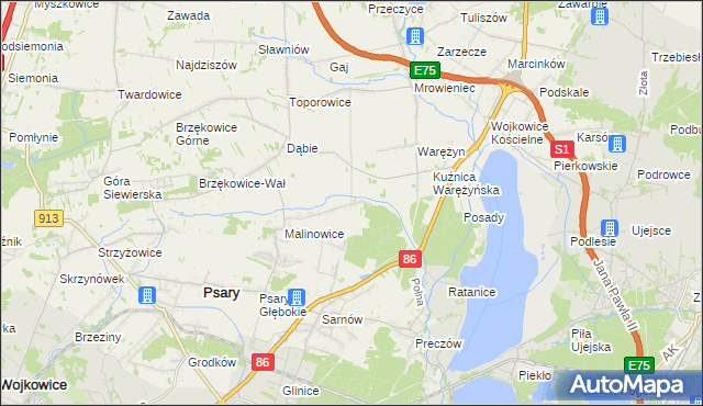 mapa Dąbie Chrobakowe, Dąbie Chrobakowe na mapie Targeo