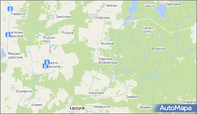 mapa Dąbrowa Brzezieńska, Dąbrowa Brzezieńska na mapie Targeo