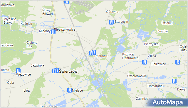 mapa Dąbrowa gmina Świerczów, Dąbrowa gmina Świerczów na mapie Targeo