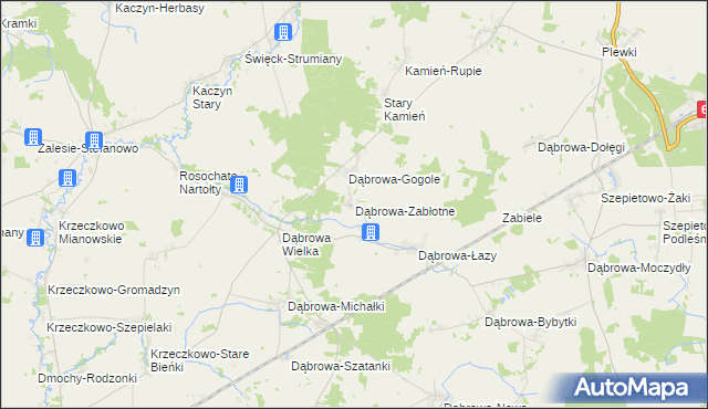 mapa Dąbrowa-Zabłotne, Dąbrowa-Zabłotne na mapie Targeo