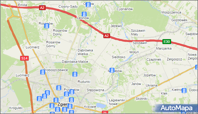 mapa Dąbrówka-Marianka, Dąbrówka-Marianka na mapie Targeo