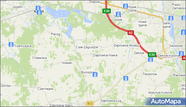 mapa Dąbrówka-Niwka, Dąbrówka-Niwka na mapie Targeo