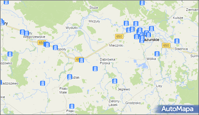 mapa Dąbrówka Polska, Dąbrówka Polska na mapie Targeo