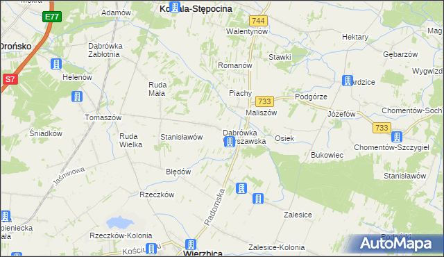 mapa Dąbrówka Warszawska, Dąbrówka Warszawska na mapie Targeo