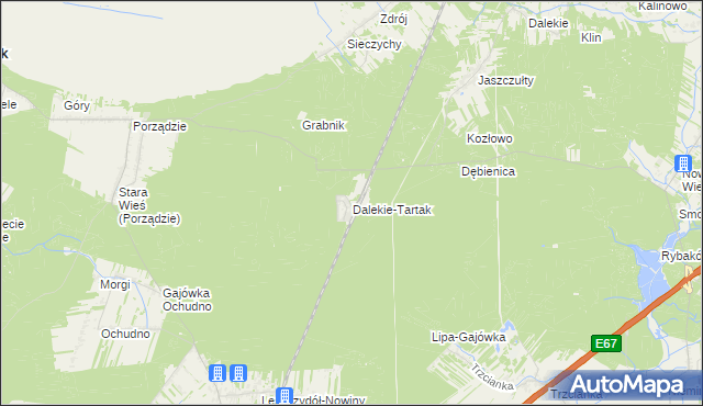 mapa Dalekie-Tartak, Dalekie-Tartak na mapie Targeo