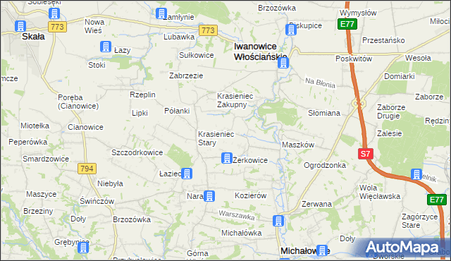 mapa Damice, Damice na mapie Targeo