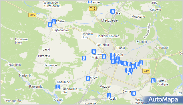 mapa Danków Mały, Danków Mały na mapie Targeo