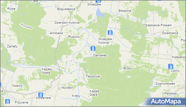 mapa Danowiec, Danowiec na mapie Targeo