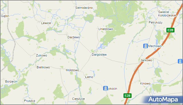 mapa Dargosław, Dargosław na mapie Targeo