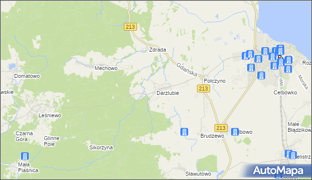 mapa Darzlubie, Darzlubie na mapie Targeo