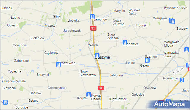 mapa Daszyna, Daszyna na mapie Targeo