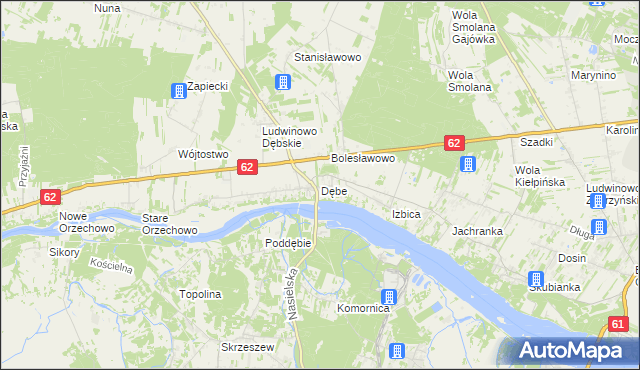 mapa Dębe gmina Serock, Dębe gmina Serock na mapie Targeo