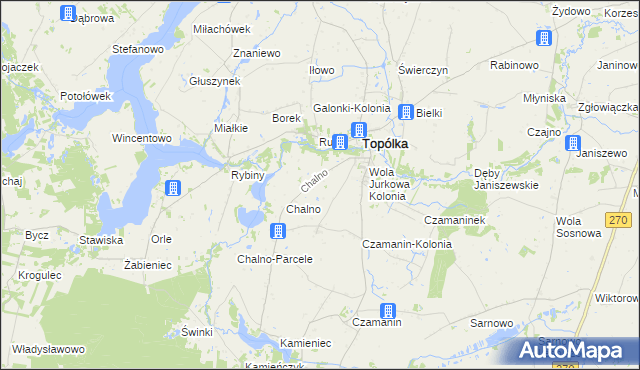 mapa Dębianki gmina Topólka, Dębianki gmina Topólka na mapie Targeo