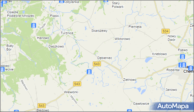 mapa Dębieniec, Dębieniec na mapie Targeo
