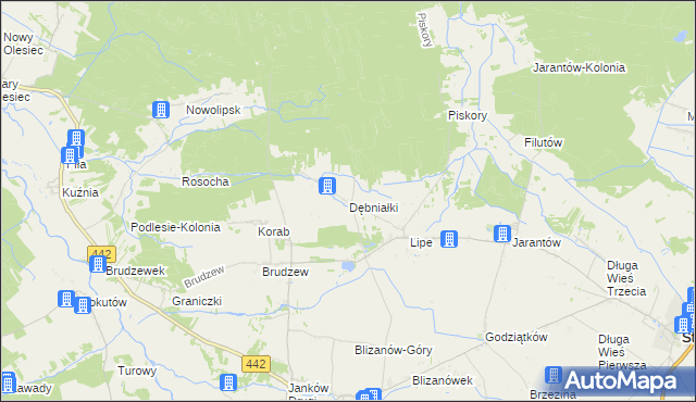 mapa Dębniałki gmina Blizanów, Dębniałki gmina Blizanów na mapie Targeo