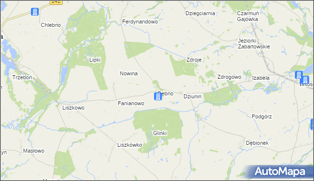 mapa Dębno gmina Łobżenica, Dębno gmina Łobżenica na mapie Targeo