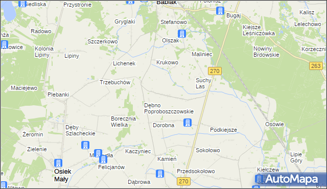 mapa Dębno Królewskie, Dębno Królewskie na mapie Targeo
