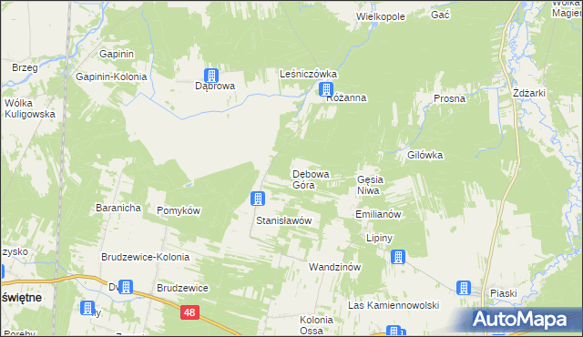 mapa Dębowa Góra gmina Odrzywół, Dębowa Góra gmina Odrzywół na mapie Targeo