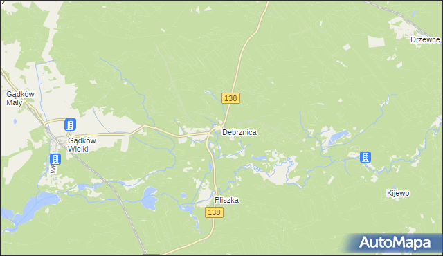 mapa Debrznica, Debrznica na mapie Targeo