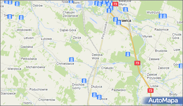 mapa Dębska Wola, Dębska Wola na mapie Targeo
