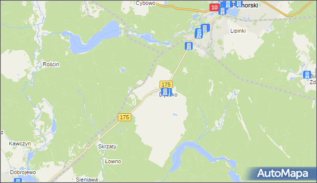 mapa Dębsko gmina Kalisz Pomorski, Dębsko gmina Kalisz Pomorski na mapie Targeo
