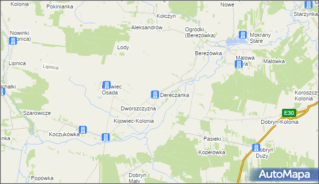 mapa Dereczanka, Dereczanka na mapie Targeo