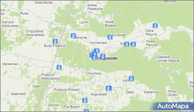 mapa Długosiodło, Długosiodło na mapie Targeo