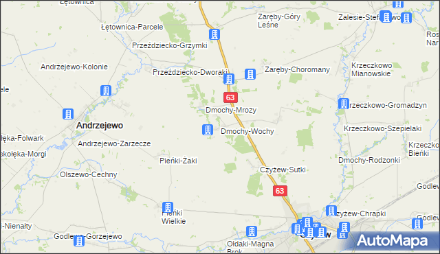 mapa Dmochy-Wochy, Dmochy-Wochy na mapie Targeo