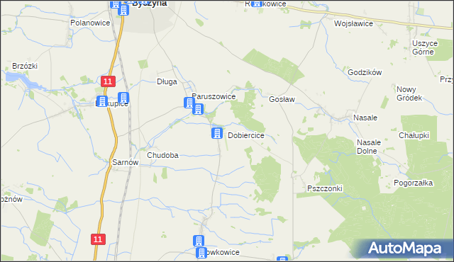 mapa Dobiercice, Dobiercice na mapie Targeo