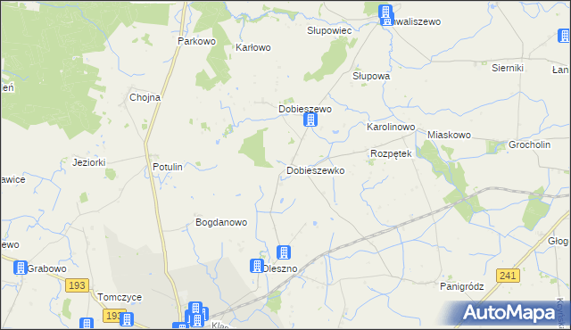 mapa Dobieszewko gmina Kcynia, Dobieszewko gmina Kcynia na mapie Targeo