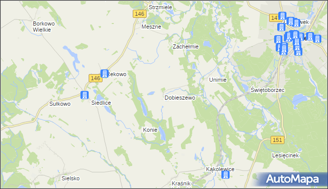 mapa Dobieszewo gmina Łobez, Dobieszewo gmina Łobez na mapie Targeo