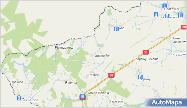 mapa Dobieszów gmina Głubczyce, Dobieszów gmina Głubczyce na mapie Targeo