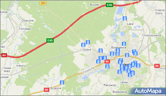 mapa Dobra gmina Bolesławiec, Dobra gmina Bolesławiec na mapie Targeo