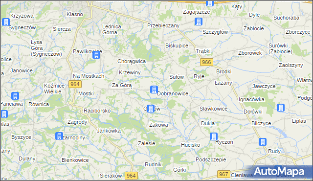 mapa Dobranowice gmina Wieliczka, Dobranowice gmina Wieliczka na mapie Targeo