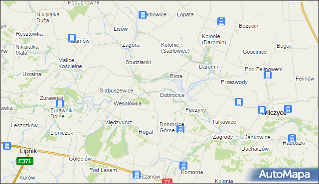 mapa Dobrocice, Dobrocice na mapie Targeo