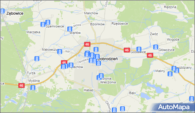 mapa Dobrodzień, Dobrodzień na mapie Targeo