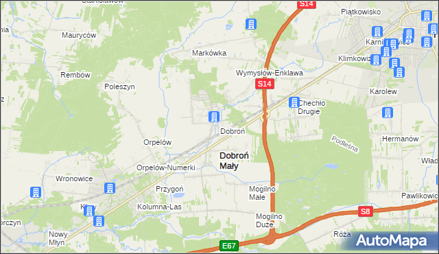 mapa Dobroń, Dobroń na mapie Targeo