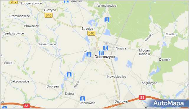 mapa Dobroszyce, Dobroszyce na mapie Targeo