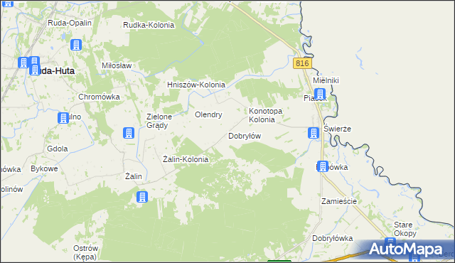 mapa Dobryłów, Dobryłów na mapie Targeo