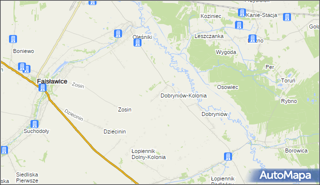 mapa Dobryniów-Kolonia, Dobryniów-Kolonia na mapie Targeo